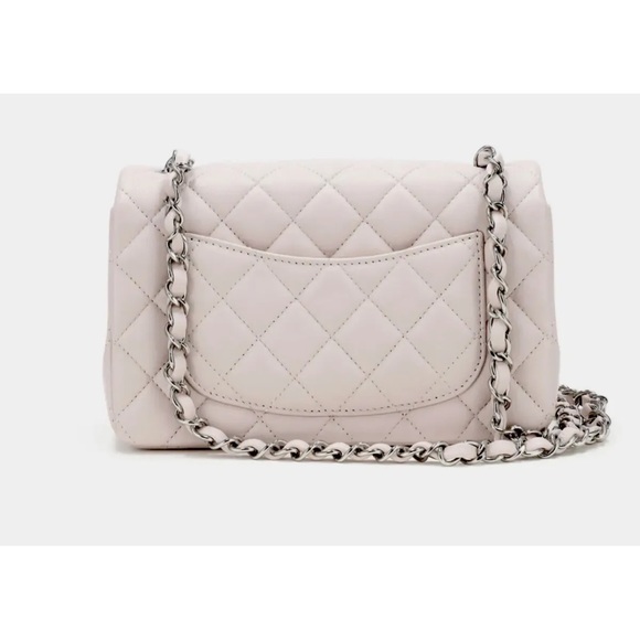 Chanel 21 Rectangular Mini Classic Flap, Light Purple Pink, Mauve Puce RARE - Picture 14 of 16
